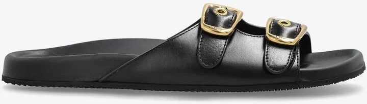 Polly Buckled Leather Flat Slides