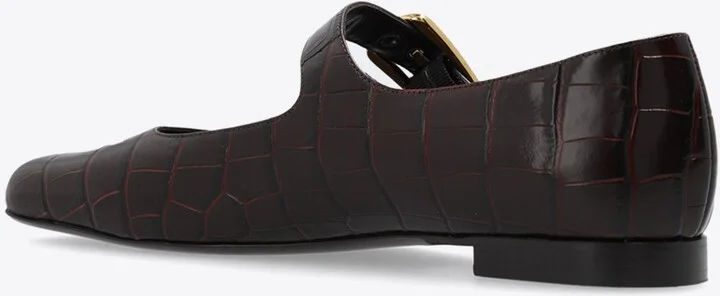 Polly Croc-Embossed Leather Flats - Image 2