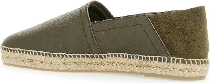 'polo' Green Espadrillas With Braided Raphia Sole In Leather Man - Image 3