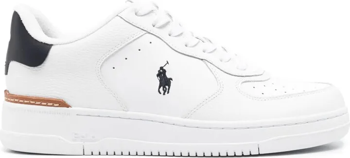 Polo Pony-embroidered leather sneakers