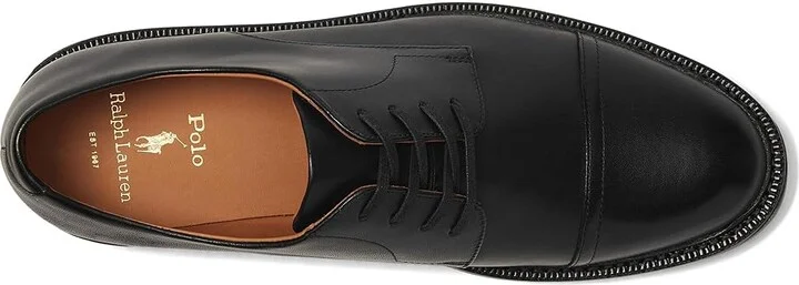 Polo Ralph Lauren Asher Cap Toe Men's Shoes Black Calf Leather : 10 D - Medium - Image 2