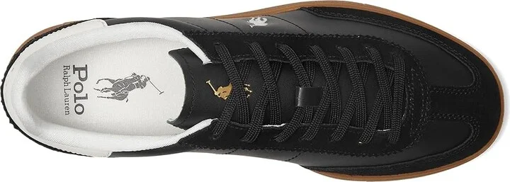 Polo Ralph Lauren Bedford Leather-Suede Sneakers Men's Shoes Black/White : 8.5 D - Medium, Leather/Suede - Image 2