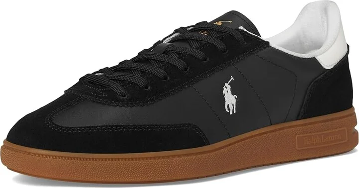 Polo Ralph Lauren Bedford Leather-Suede Sneakers Men's Shoes Black/White : 8.5 D - Medium, Leather/Suede - Image 5
