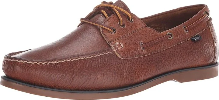 Polo Ralph Lauren Bienne Boat Shoe Men's Flat Shoes Tan Oiled Tumbled Leather : 7 M - Image 2