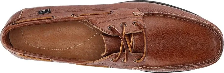 Polo Ralph Lauren Bienne Boat Shoe Men's Flat Shoes Tan Oiled Tumbled Leather : 7 M - Image 3