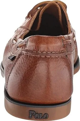 Polo Ralph Lauren Bienne Boat Shoe Men's Flat Shoes Tan Oiled Tumbled Leather : 7 M - Image 5