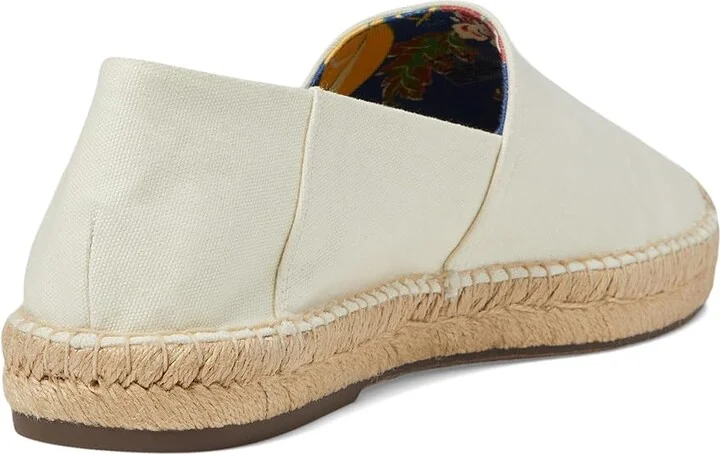 Polo Ralph Lauren Cevio Slip Men's Shoes Cream : 7 D - Medium, Cotton/Canvas - Image 4