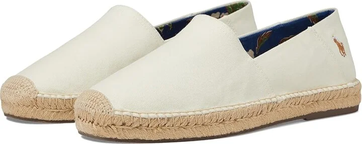 Polo Ralph Lauren Cevio Slip Men's Shoes Cream : 7 D - Medium, Cotton/Canvas