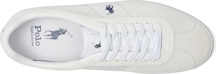 Polo Ralph Lauren Court Vulc Leather-suede Sneaker Men's Shoes Bianco : 12 D - Medium, Leather/Rubber/Suede - Image 2