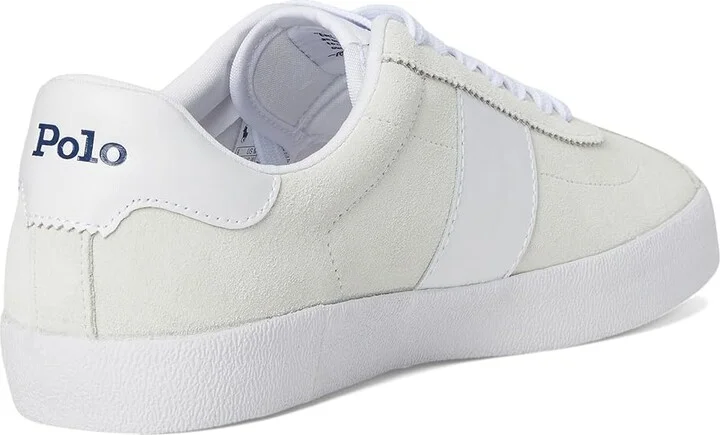 Polo Ralph Lauren Court Vulc Leather-suede Sneaker Men's Shoes Bianco : 12 D - Medium, Leather/Rubber/Suede - Image 4