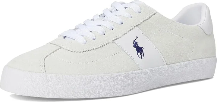 Polo Ralph Lauren Court Vulc Leather-suede Sneaker Men's Shoes Bianco : 12 D - Medium, Leather/Rubber/Suede - Image 5