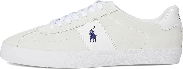 Polo Ralph Lauren Court Vulc Leather-suede Sneaker Men's Shoes Bianco : 12 D - Medium, Leather/Rubber/Suede - Image 6