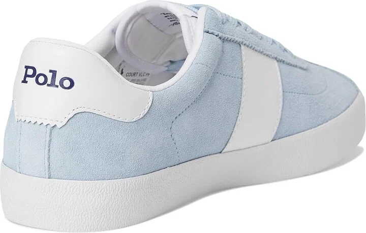 Polo Ralph Lauren Court Vulc Leather-suede Sneaker Men's Shoes Light Blue : 7.5 D - Medium, Leather/Rubber/Suede - Image 4