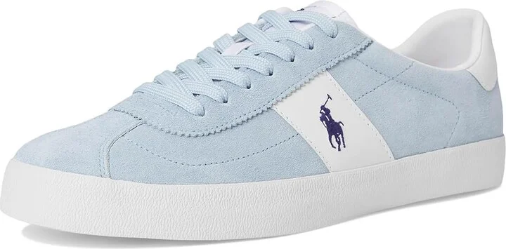 Polo Ralph Lauren Court Vulc Leather-suede Sneaker Men's Shoes Light Blue : 7.5 D - Medium, Leather/Rubber/Suede - Image 5
