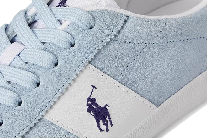 Polo Ralph Lauren Court Vulc Leather-suede Sneaker Men's Shoes Light Blue : 7.5 D - Medium, Leather/Rubber/Suede - Image 7