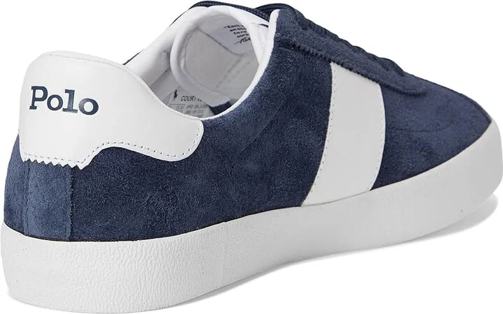 Polo Ralph Lauren Court Vulc Leather-suede Sneaker Men's Shoes Navy : 8 D - Medium, Leather/Rubber/Suede - Image 4