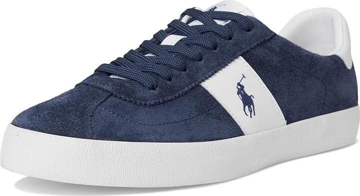 Polo Ralph Lauren Court Vulc Leather-suede Sneaker Men's Shoes Navy : 8 D - Medium, Leather/Rubber/Suede - Image 5