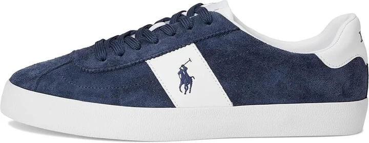 Polo Ralph Lauren Court Vulc Leather-suede Sneaker Men's Shoes Navy : 8 D - Medium, Leather/Rubber/Suede - Image 6