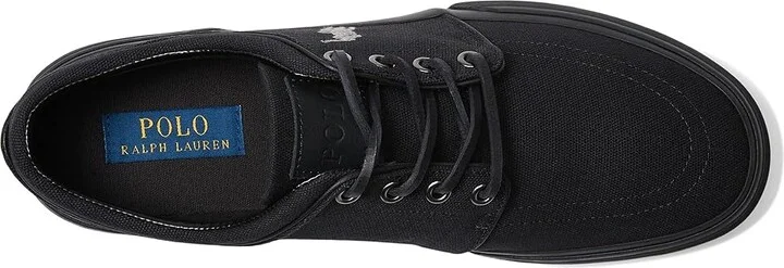 Polo Ralph Lauren Faxon Low-Top Canvas Sneaker Men's Lace up casual Shoes Polo Black/Grey : 7.5 M - Image 2