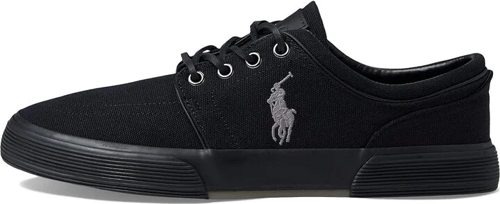 Polo Ralph Lauren Faxon Low-Top Canvas Sneaker Men's Lace up casual Shoes Polo Black/Grey : 7.5 M - Image 6