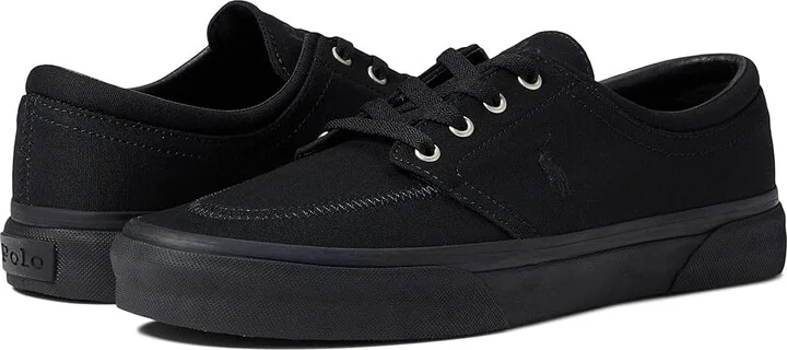 Polo Ralph Lauren Faxon X Low-Top Canvas Sneaker Men's Shoes Black/Black : 10.5 D - Medium