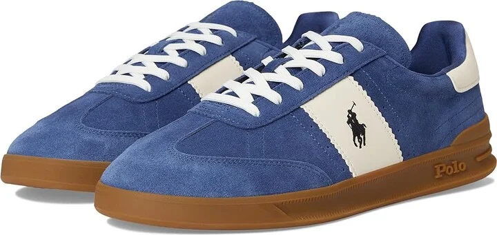 Polo Ralph Lauren Heritage Aera Suede Sneaker Men's Shoes Light Navy/Cream : 10.5 D - Medium, Leather/Suede