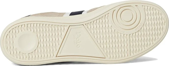 Polo Ralph Lauren Heritage Aera Suede Sneakers Men's Shoes Milkshake/Navy/White : 14 D - Medium, Leather - Image 3