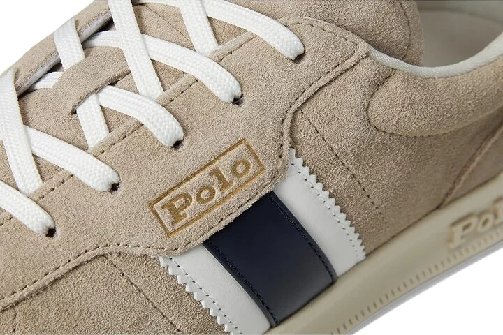 Polo Ralph Lauren Heritage Aera Suede Sneakers Men's Shoes Milkshake/Navy/White : 14 D - Medium, Leather - Image 7