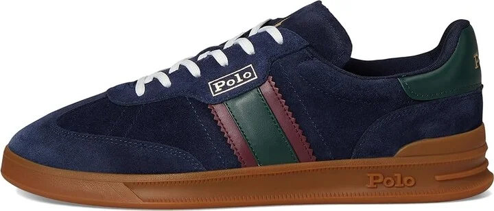 Polo Ralph Lauren Heritage Aera Suede Sneakers Men's Shoes Navy/Wine/Forest : 7.5 D - Medium, Leather - Image 6