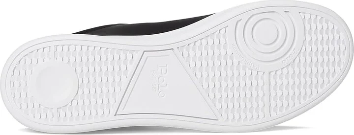 Polo Ralph Lauren Heritage Court II Leather Sneakers Men's Shoes Black/White : 10 D - Medium - Image 3