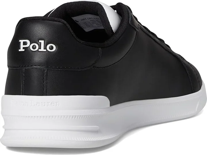 Polo Ralph Lauren Heritage Court II Leather Sneakers Men's Shoes Black/White : 10 D - Medium - Image 4