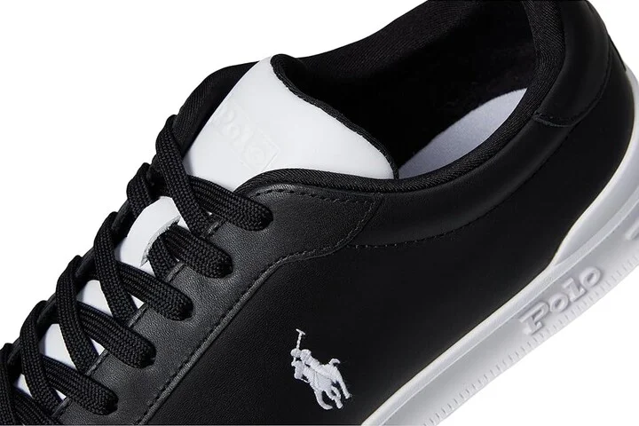 Polo Ralph Lauren Heritage Court II Leather Sneakers Men's Shoes Black/White : 10 D - Medium - Image 7