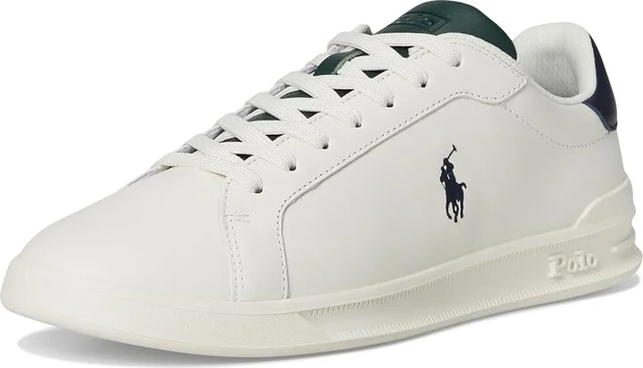 Polo Ralph Lauren Heritage Court II Leather Sneakers Men's Shoes White/Navy/Forest : 13 D - Medium - Image 5