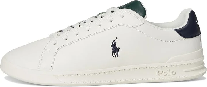Polo Ralph Lauren Heritage Court II Leather Sneakers Men's Shoes White/Navy/Forest : 13 D - Medium - Image 6