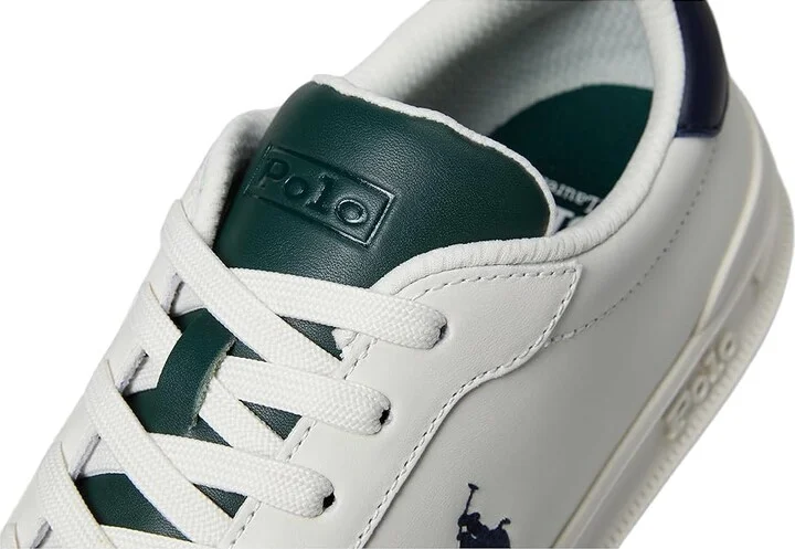 Polo Ralph Lauren Heritage Court II Leather Sneakers Men's Shoes White/Navy/Forest : 13 D - Medium - Image 7