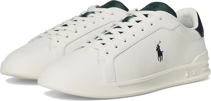 Polo Ralph Lauren Heritage Court II Leather Sneakers Men's Shoes White/Navy/Forest : 13 D - Medium