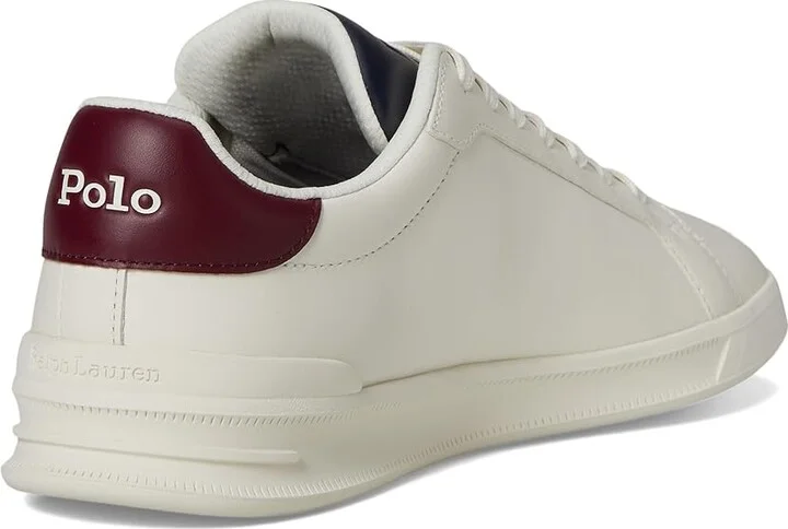 Polo Ralph Lauren Heritage Court II Leather Sneakers Men's Shoes White/Navy/Wine : 7.5 D - Medium - Image 4