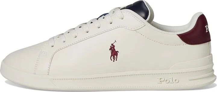 Polo Ralph Lauren Heritage Court II Leather Sneakers Men's Shoes White/Navy/Wine : 7.5 D - Medium - Image 6