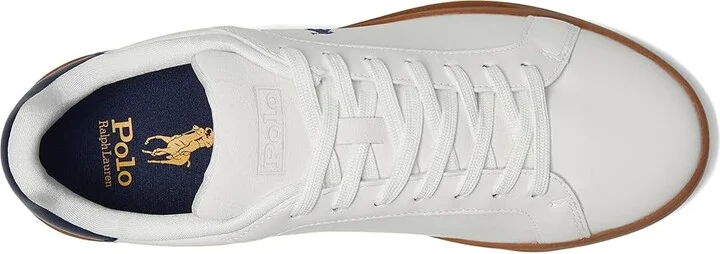 Polo Ralph Lauren Heritage Court II Leather-Suede Sneakers Men's Shoes Deckwash White/Navy : 14 D - Medium - Image 2