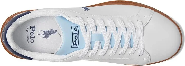 Polo Ralph Lauren Heritage Court II Men's Shoes White/Light Blue/Navy : 11.5 D - Medium, Leather - Image 2