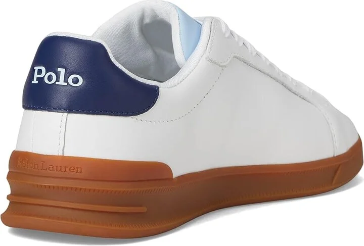 Polo Ralph Lauren Heritage Court II Men's Shoes White/Light Blue/Navy : 11.5 D - Medium, Leather - Image 4