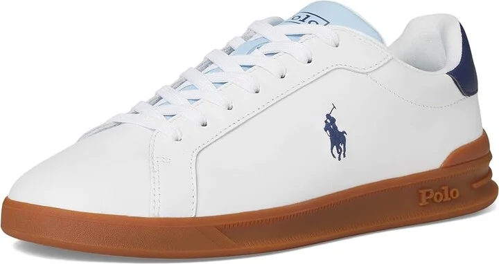 Polo Ralph Lauren Heritage Court II Men's Shoes White/Light Blue/Navy : 11.5 D - Medium, Leather - Image 5
