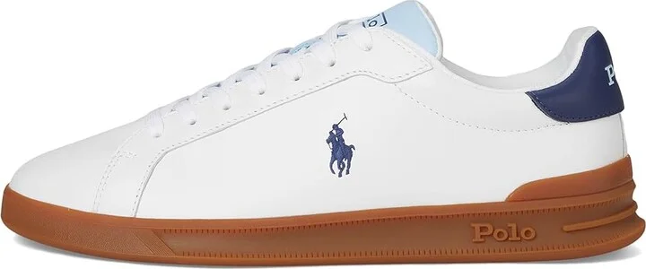 Polo Ralph Lauren Heritage Court II Men's Shoes White/Light Blue/Navy : 11.5 D - Medium, Leather - Image 6