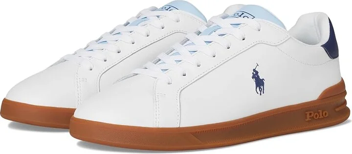 Polo Ralph Lauren Heritage Court II Men's Shoes White/Light Blue/Navy : 11.5 D - Medium, Leather
