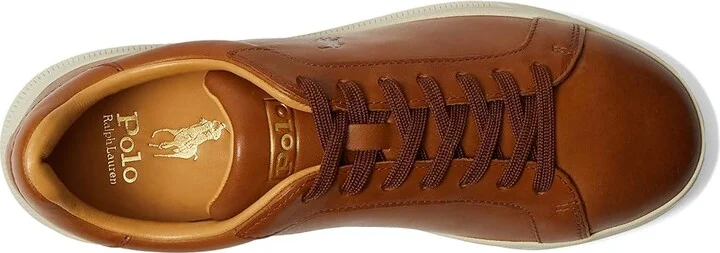 Polo Ralph Lauren Heritage Court II Sneaker Men's Shoes Brown : 10 D - Medium, Leather - Image 2