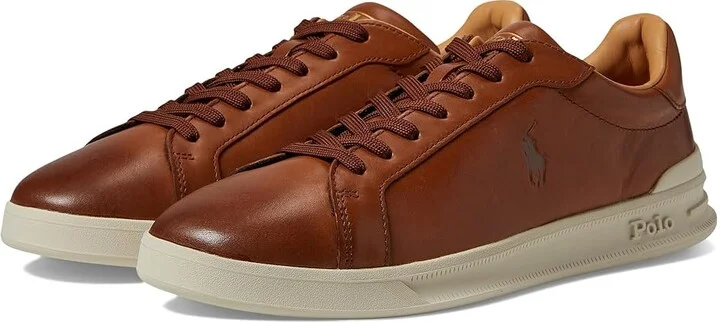Polo Ralph Lauren Heritage Court II Sneaker Men's Shoes Brown : 10 D - Medium, Leather