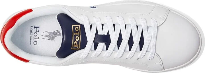 Polo Ralph Lauren HRT CT II Men's Shoes White/Red/Blue : 10 D - Medium, Leather - Image 2