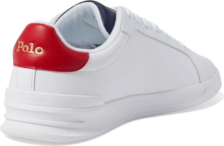 Polo Ralph Lauren HRT CT II Men's Shoes White/Red/Blue : 10 D - Medium, Leather - Image 4