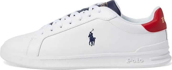 Polo Ralph Lauren HRT CT II Men's Shoes White/Red/Blue : 10 D - Medium, Leather - Image 6