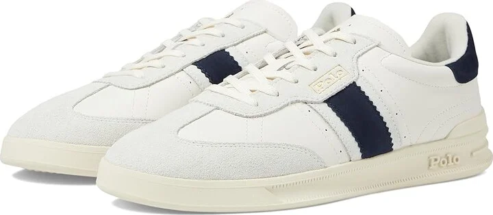 Polo Ralph Lauren Htr Aera Men's Shoes Bianco/Navy : 14 D - Medium, Leather/Rubber/Suede